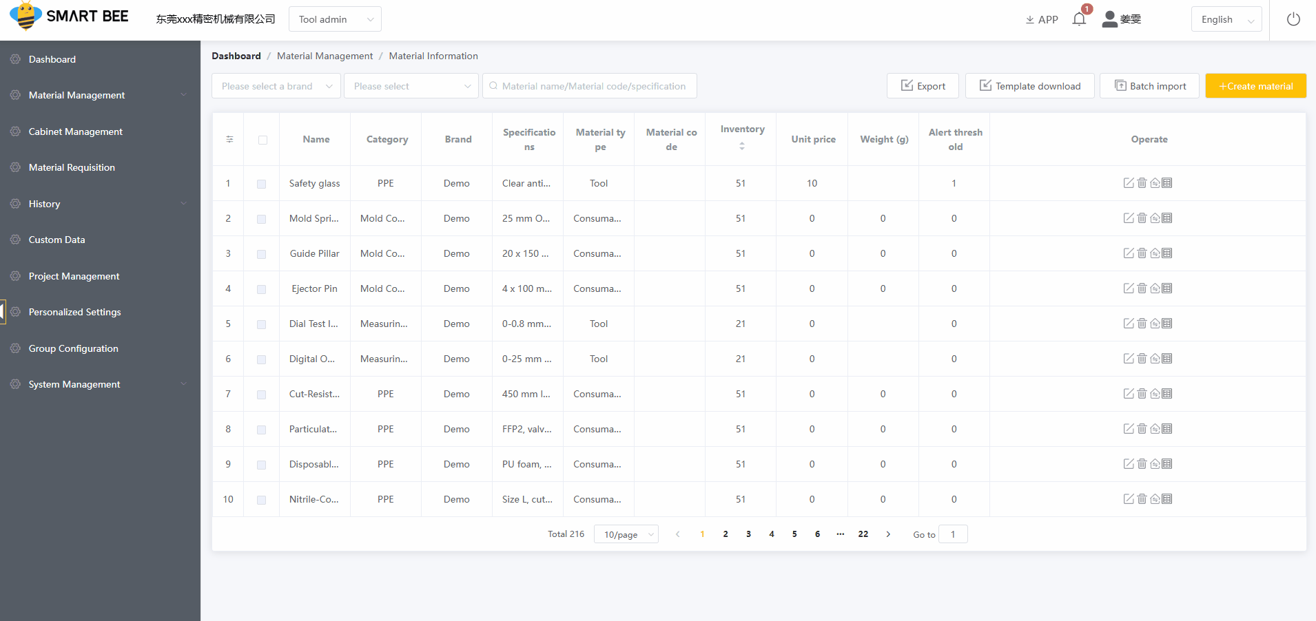 Guided pick & return — web management platform