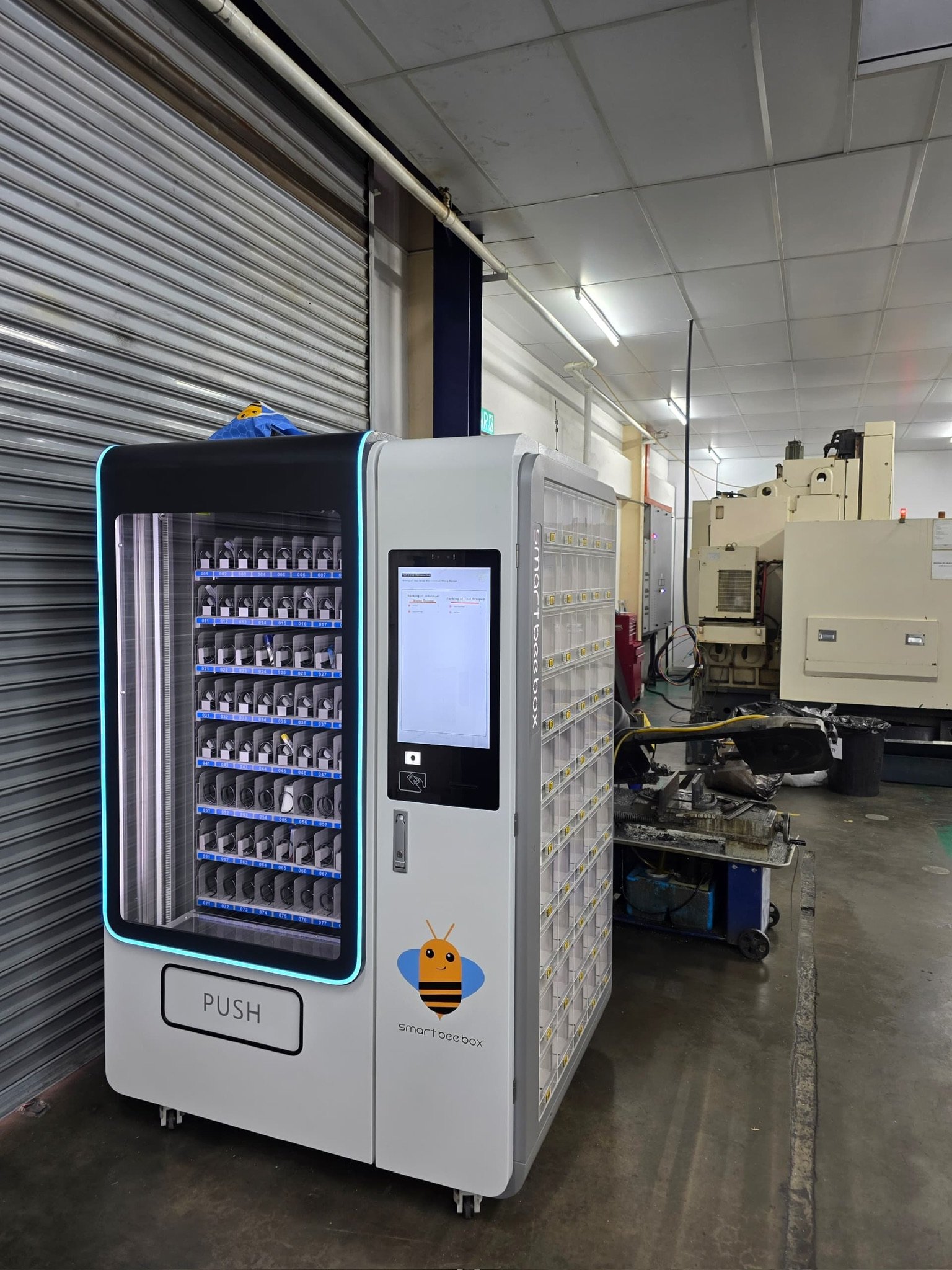 X Series installed beside CNC machining equipment